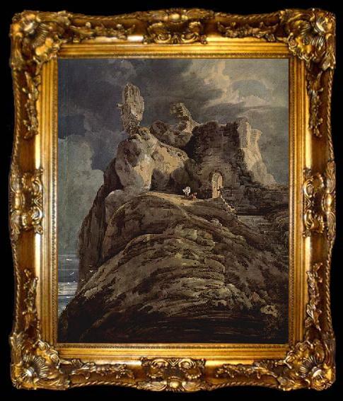 framed  Thomas Girtin Bamburgh Castle, Northumberland, ta009-2